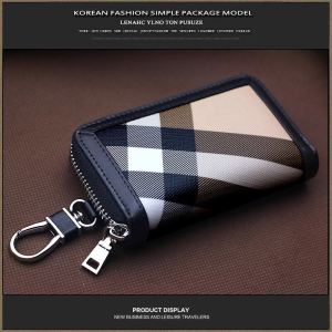 กระเป๋าใส่กุญแจรถยนต์แบบมีสายคาดเอวลายสก็อตสุดหรูสำหรับผู้ชายและผู้หญิง กระเป๋าใส่กุญแจแบบยูนิเวอร์แซลสำหรับใช้ในบ้าน
