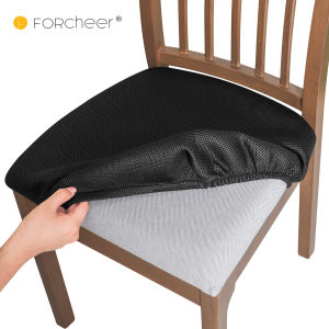 FORCHEER Chair Seat Cover for Dining Chair Air Mesh Fabric Breathable Cool Dining Chair Seat Cover Tie Combined With A Button 1 Pc