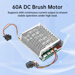 60A DC Brush Motor Controller DC 10-55V Speed Control Switch Stepless Speed Change Switch Positive/Reverse Digital Tachometer