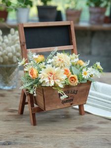 Creative Wooden Flower Pot Outdoor Courtyard Blackboard Planters Vertical Garden Balcony Flower Bed Decorative Accessories