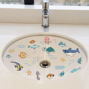 Bathroom Tile Stickers Waterproof Glass Door Decorative Cartoon Covering Ugly Wall Stickers Modern Simple Style PVC Material