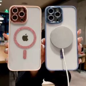 Casing iPhone 14 6.1 | 14 Pro | 14 Pro Max | 15 | 15 Pro | 15 Pro Max | 15 Plus Case Magsafe Glitter Ultra Hybird Elegant Gradasi Color
