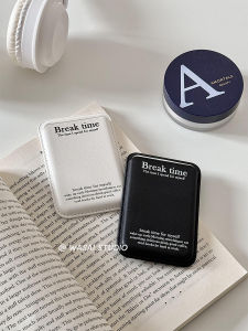 WASAI Magnetic Absorption Leather Phone Case Acrylic Transparent Womens Style for iPhone 17 16 15 pro Max 13 14 Models Ins Minimalist Black White English Text