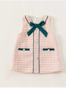 Kids Polyester Sleeveless Dress Summer Butterfly Bow Dress 1-5Years Old