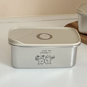 Leimai Stainless Steel Preservation Box Lunch Box Refrigerator Sealed Box Food Container Silver Color Single Compartment