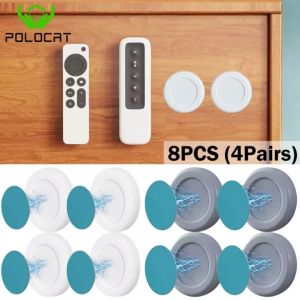 Polocat 8pcs/4pairs Magnetic Wall Mount Hook Refrigerator Sticker Fridge Magnet Decor Hanger Remote Control Wall Holder Home Decor Organizer Hook magnetic holder收纳