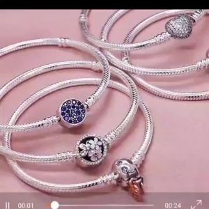 Disney | Vòng Tay Xương Rắn Bạc Sterling S925 Trang Sức Thời Trang Nữ Chi Tiết Zircon Thiết Kế Dây Nối & Mắt Xích Tương Thích Tự Chế