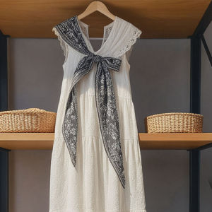 White 3D Butterfly Knot Sleeveless Dress Designer Beach Vacation Style High Waist A-Line Midi Skirt for plus Size Women