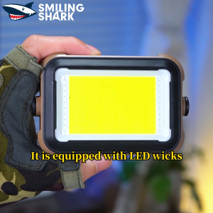 Mỉm cười cá mập Đèn Cắm Trại Đèn pin Led 7mode đèn màu ánh sáng môi trường Loại-C cắm trại sạc được đèn cắm trại ngoài trời không thấm nước đèn tiệc ly8333