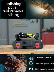 High Power Digital Brushless Lithium Angle Grinder Multifunctional Electric Handheld Cutting And Polishing Machine
