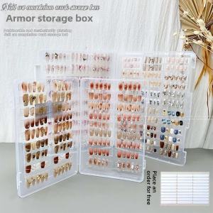 Transparent Dustproof Nail Art Wearable False Nails Storage Box Display Color Card Book Customizable Handcraft Workpieces Organizer