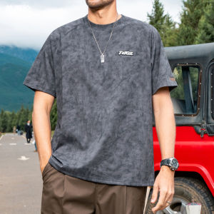 Heavyweight Short Sleeve Tie Dye T-Shirt Mens Summer Fashion Brand American Style Shoulder Insert Half Sleeve Five Inches Sleeve