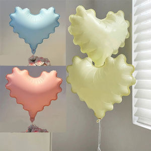 Outdoor Decorative Heart Shaped Balloons Wave Pattern Childrens Birthday Party Props Photography Scene Accessories Festival Celebrations