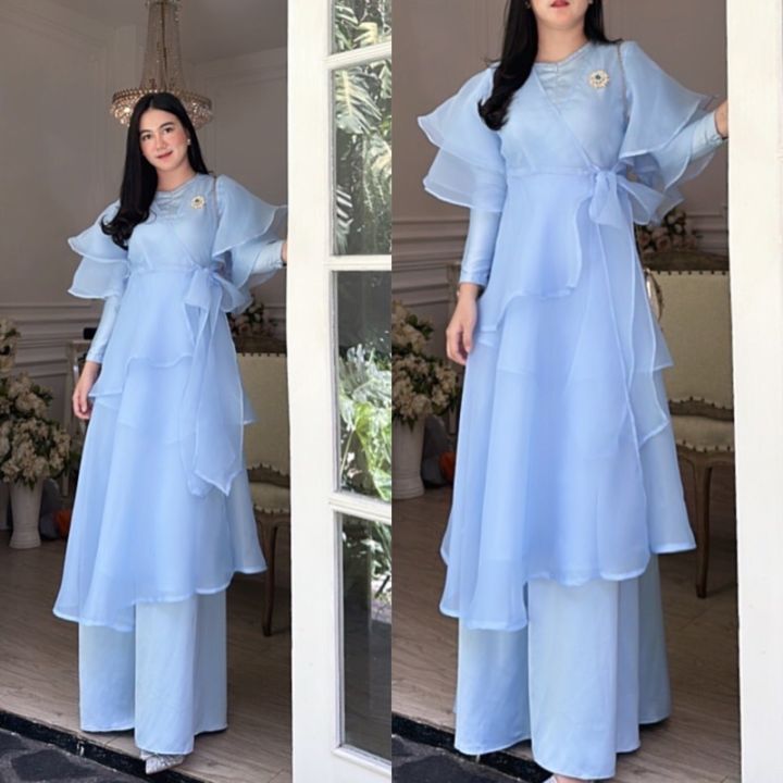 AURORA SATIN DRESS ORGANZA OUTER DRESS LEBARAN TERBARU 2023