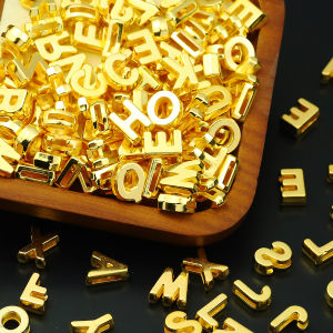80 Chiếc DIY Mạ Vàng Thư Hạt Mặt Dây Chuyền Rời Hạt Trang Sức Làm Vòng Tay Dây Chuyền Phụ Kiện Acrylic 26 Chữ Cái