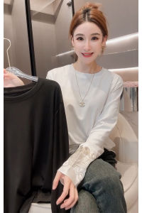 New Chinese Style White Base Shirt Women Early Autumn 2025 New Small Fashionable Anti-Aging Design Base Shirt Casual Style
