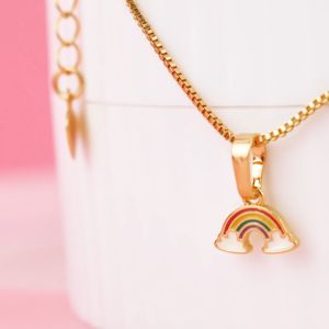 Collexion Rainbow Of Hope Necklace Kalung Anak Lapis Emas Gold Plated 35 Cm CX16210001G