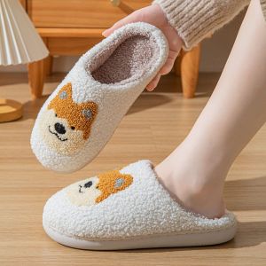 Dép Đi Trong Nhà Bằng Vải Cotton Cho Cặp Đôi Hoạt Hình Corgi Chống Trượt Ấm Áp Thoải Mái Thoáng Khí Mùa Hè 2025