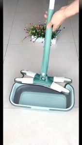 X-Type FLAT FLOOR Mop เปลี่ยนหัวผ้า 360 องศาบีบ Mop ฟรีล้างในครัวเรือน Lazy mop เครื่องมือทำความสะอาดบ้าน