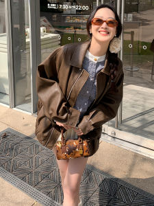 Black Leather Jacket Womens Short Casual Style 2025 New Spring Autumn Retro Small Size Motorcycle Clothes PU Material