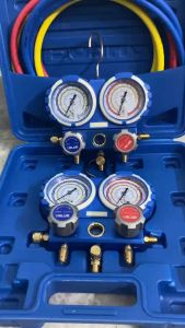 Đồng hồ nạp gas đo áp suất khí lạnh R22 - R410 hàng chính hãng VALUE full hộp kèm dây