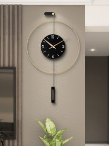 Modern Minimalist Quartz Wall Clock Living Room Decorative Creative Popular Clock Metal Geometric Shape Battery Powered Single Piece