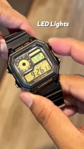 CASIO นาฬิกาข้อมือ รุ่น AE-1200WH-1B วัสดุเรซิ่น สีดำ คาสิโอ