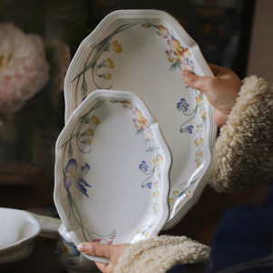 Zeteng Jia Ping Plate Set Beautiful  Noodle Bowl Dishware Free Combination French Style Ceramic High Value Visual Appeal