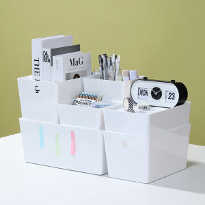 Japanese Style Plastic Storage Box with Lid Kitchen Cabinet Organizer Dustproof Home Use Utility Basket Food Snack Storage