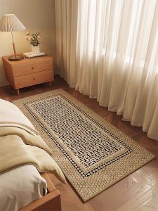 Carpet Modern Bedroom Sofa Coffee Table Rug Childrens Room Anti-Slip Durable Long Rectangle Home Use Geometric Pattern Machine Knitted