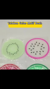 KUKE Tatakan Gelas Motif Buah Silikon Anti Panas Dingin Silicone Coasters Alas Cangkir Botol Minum Tatakan Bulat Motif Unik Lucu Anti Slip Aksesoris Dapur Serbaguna Untuk Hadiah Souvenir Pernikahan