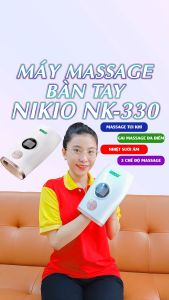 Máy massage bàn tay pin sạc Nikio NK-330 -  Hoạt động điện áp suất không khí và nén nhiệt ấn huyệt ngón tay | OKbuy