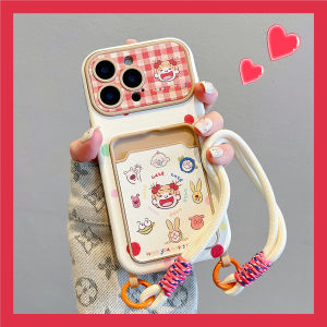 Cute Cartoon Coco Girl Phone Case for  13 16 pro Max Mobile Phone Shell with Lanyard Card Holder Non-Repeating Design