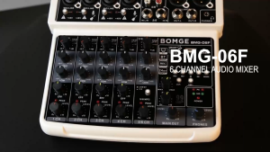 BOMGE 06F อินเทอร์เฟซมิกเซอร์เสียง DJ ขนาดเล็ก 6 ช่อง พร้อม MP3、 USB บลูทูธ การบันทึกเสียงแบบสเตอริโอ ไฟ Phantom 48V DSP 24 ตัว สำหรับคาราโอเกะ การแสดง การสตรีม