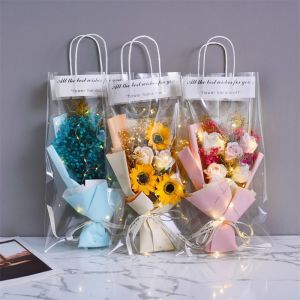 Carnation Sunflower Soap Rose LED String Light Simulation Bouquet For Mothers Day Valentines Day Easter Birthday Gifts
