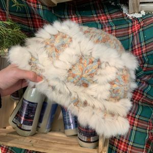 Milan Girl Hand Knitted Rabbit Fur Edge Fisherman Hat Women Sweet Waking Lion Hat Woolen Thread Cap Casual Style for Autumn And Winter