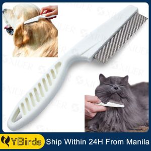 Stainless Steel Needle Fur Pet Hair Comb Multifunctional Pet Flea Comb Removing Tear Stain Eye Mucus and Crust Pets Grooming Comb for Dog Cat Tear Stain Dandruff Hair Stain Remover Detangling and Dematting Face & Paws