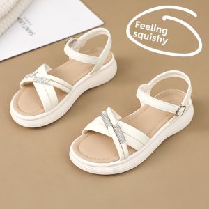 Roman Style Flat Bottom Sandals Womens Summer Outdoor Fashion New High-End Feeling Match Skirts Ladies Flat Sandals