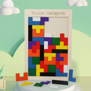 Children Wooden Tetris Tangram Intelligence Educational Fun Toy Toys Baby Thinking Logic Early Education Fun Toys 40 Pcs For Boys For Kids Puzzle Block For Girls Toys Children Gifts