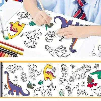HB30 Kertas Mewarnai Tempel dinding Drawing paper Roll 300CM Animal World Alat Anak
