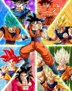 Bandai | Oil Painting Dragon Ball Anime Character By Numbers Home Decor Modern Wall Decor for Living Room Bedroom Perfect Gift No Frame