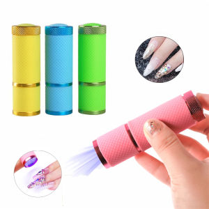 UV Light Lamp Nail Dryer 9 LED Mini Handheld Manicure Lamp UV Gel Adhesive Glue Curing Lamp Nail Flashlight DIY Nail Tool