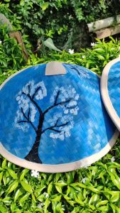 Caping petani lukis untuk anak diameter 38cm / topi caping sawah petani aesthetic