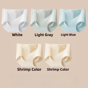 MiiOW | Ice Silk Seamless Womens Underwear Yoga Sports Fitness Triangle Panties High Waist One-Piece Pure Color Simple Style Youth