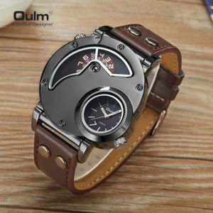 Oulm New Style Antique Unique Design Mens Watch High Quality Leather Strap Men Business Sports Quartz Watch Relogio Masculino