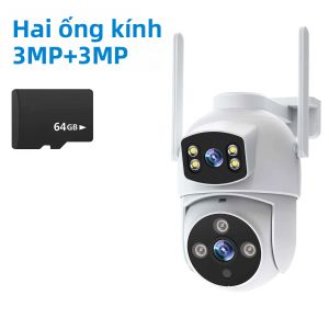 Camera An Ninh WiFi PTZ Hai Ống Kính XVIM 6MP Camera Quan Sát Ngoài Trời HD Với Tầm Nhìn Ban Đêm Phát Hiện Chuyển Động 355 °   Chảo 90 °   Xem Về An Ninh Gia Đình