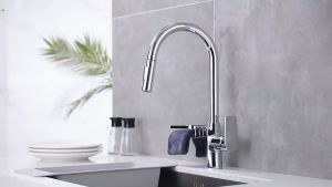 Vòi Rửa Chén Nóng Lạnh Dây Rút F368