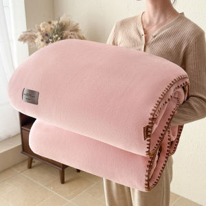 Cat Person Milk Velvet Shawl Towel Blanket Coral Velvet Office Nap Cover Blanket Warm Breathable Soft Fleece Blanket for All Seasons