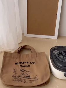 FASHION ACE🔥Snoopy Cartoon Pattern Canvas Bag Multi functional Portable Durable Handbag Commuting Canvas Bag Thickened and Sturdy (Four Colors) 23112107