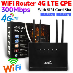 (Asian Version)4G CPE WIFI Router Modem RJ45 WAN LAN Wireless Internet Router 300Mbps with SIM Card Slot Support 32 Users Router
